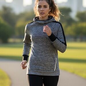 Kalenji Decathlon Hooded Sweatshirt Reflective Stripes Size S/M